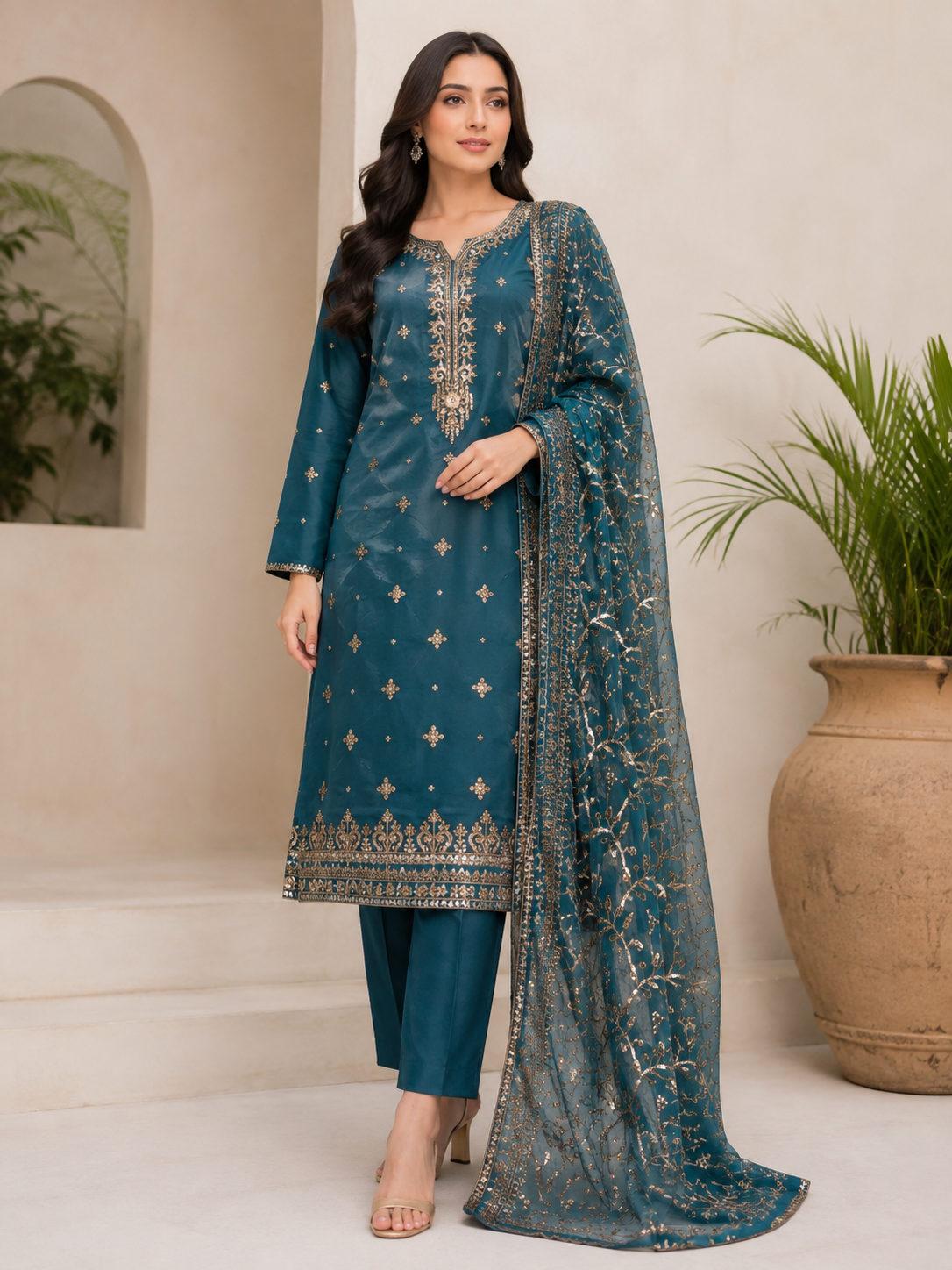 Embroidered Cotton Unstitched 3 Pcs