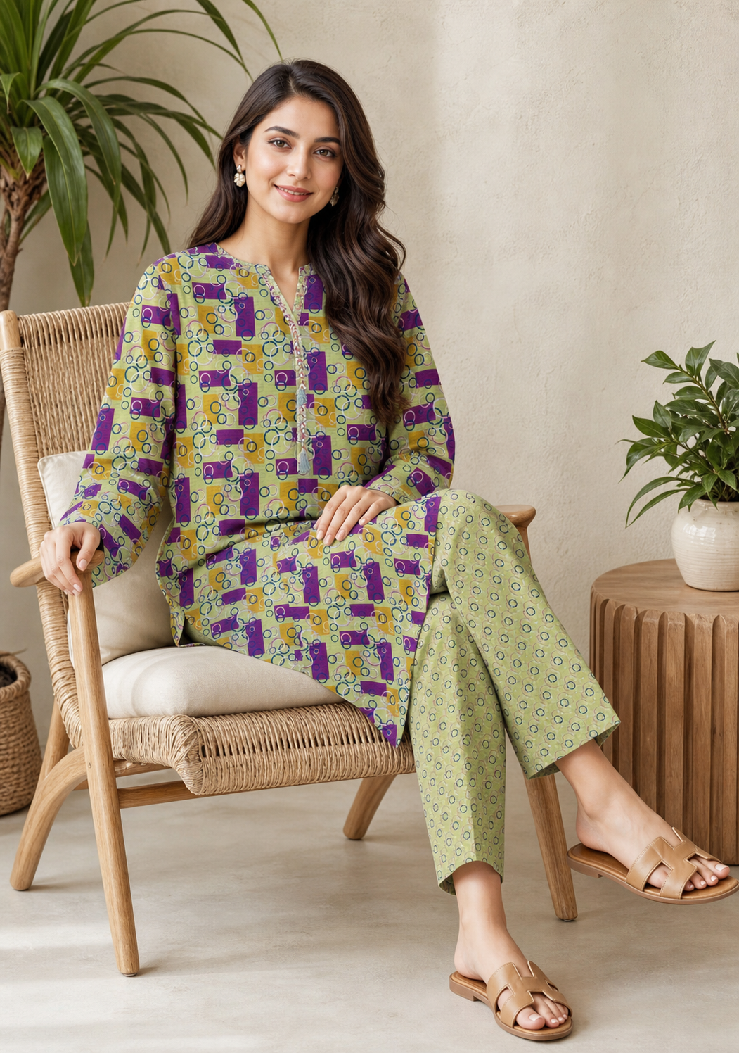 2 Piece Printed Viscose (Unstitched)