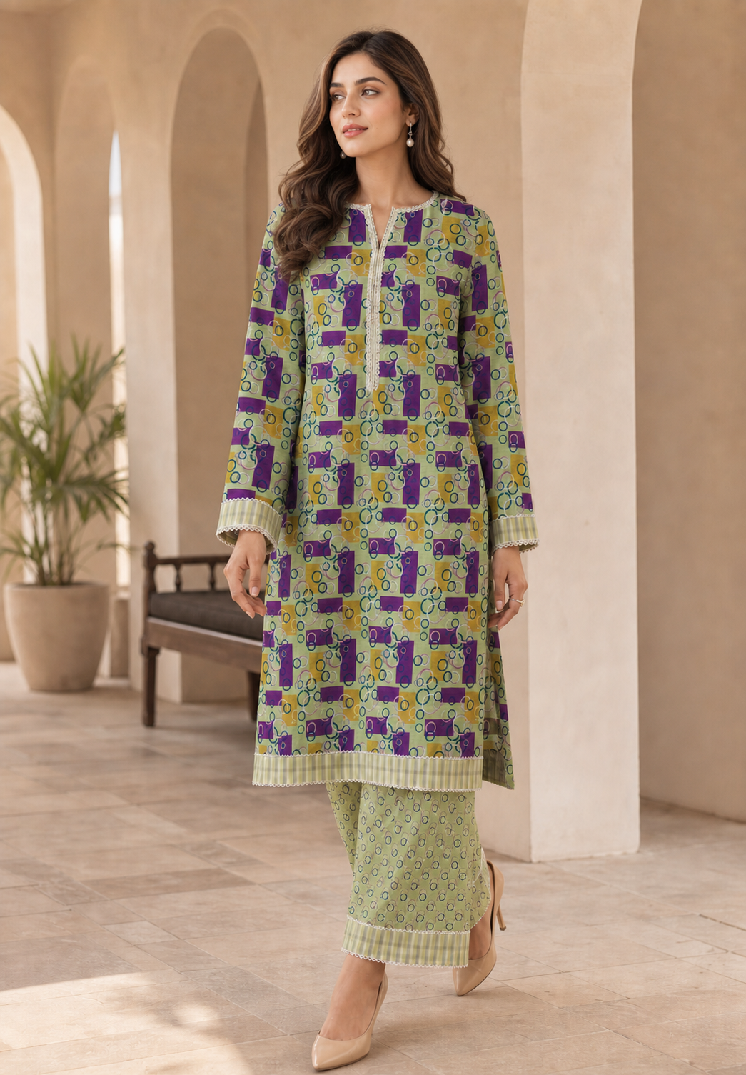 2 Piece Printed Viscose (Unstitched)