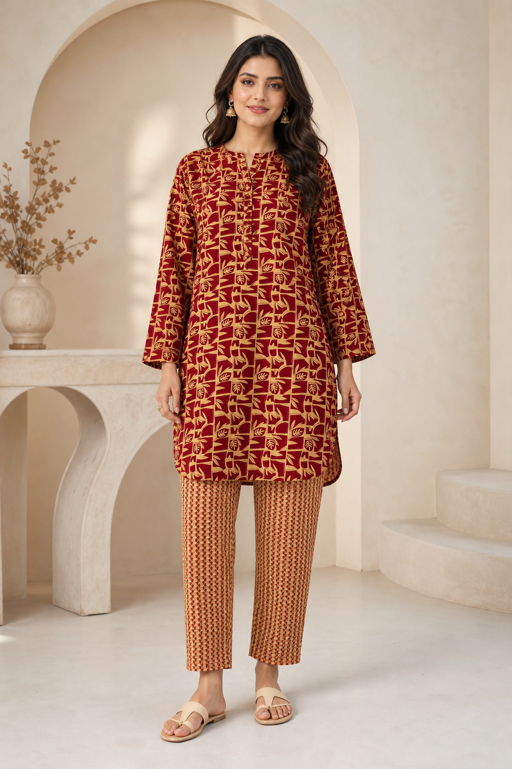 2 Piece Printed Viscose (Unstitched)